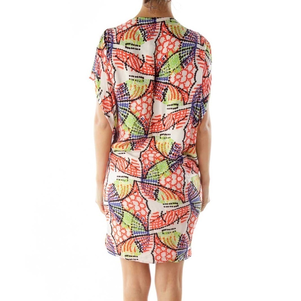 Maria + Cornejo Red Green Blue Printed Shift Dress - Picture 1 of 4